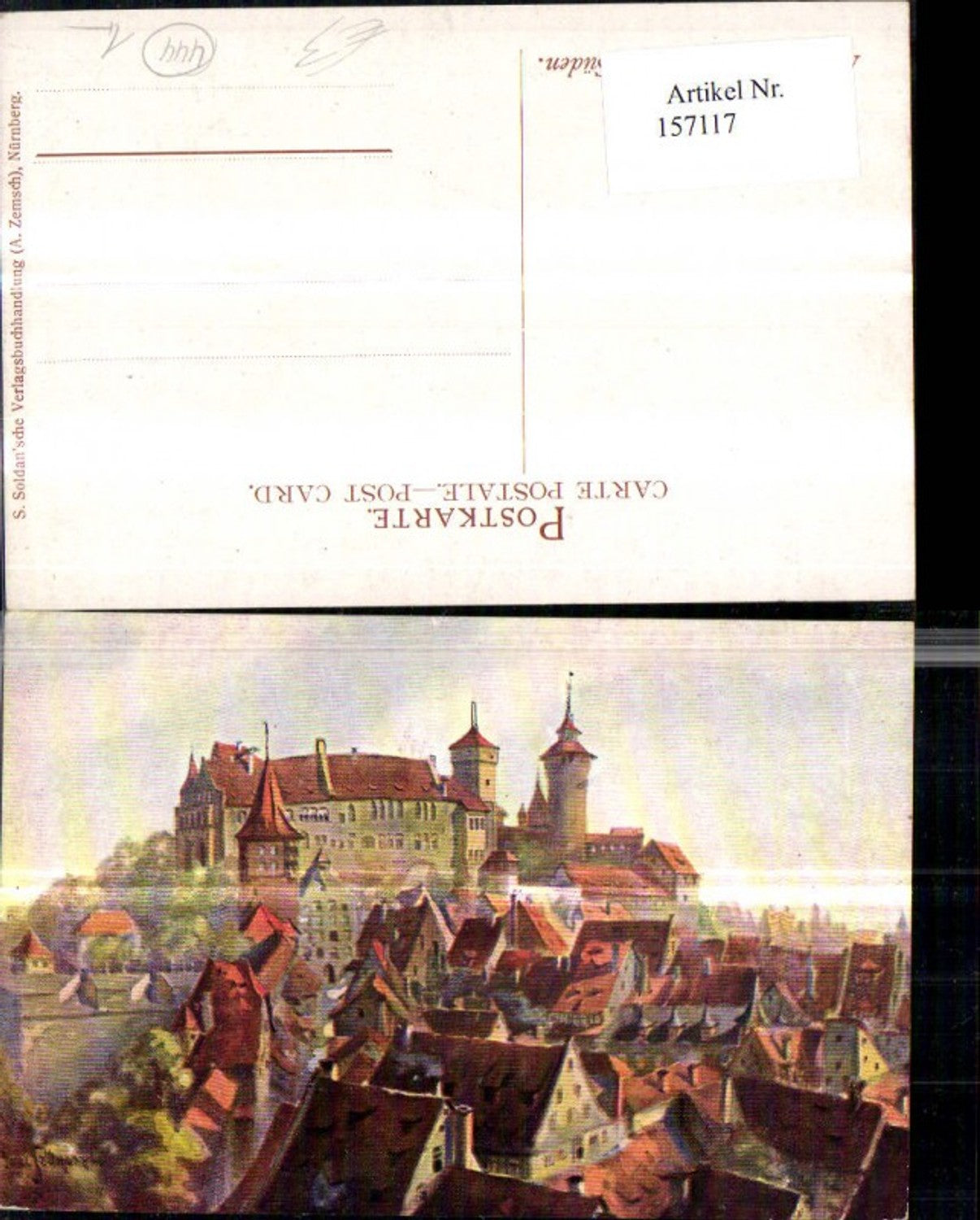 157117,Nünberg Burg v. Süden Künstler Ak