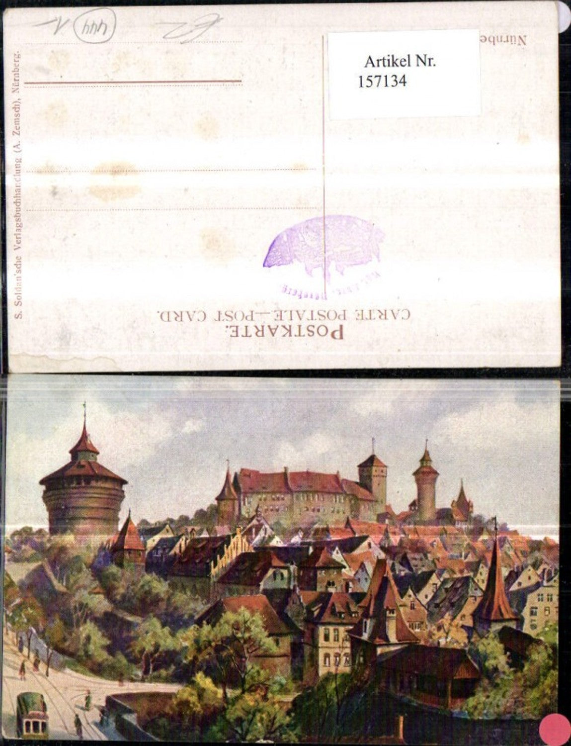 157134,Nürnberg Hallertorpanorama Künstler Ak