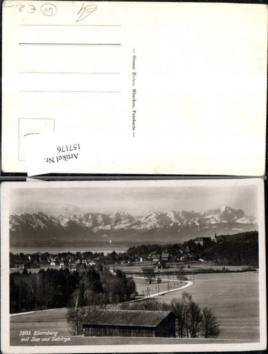 157176, Starnberg with lake and mountains