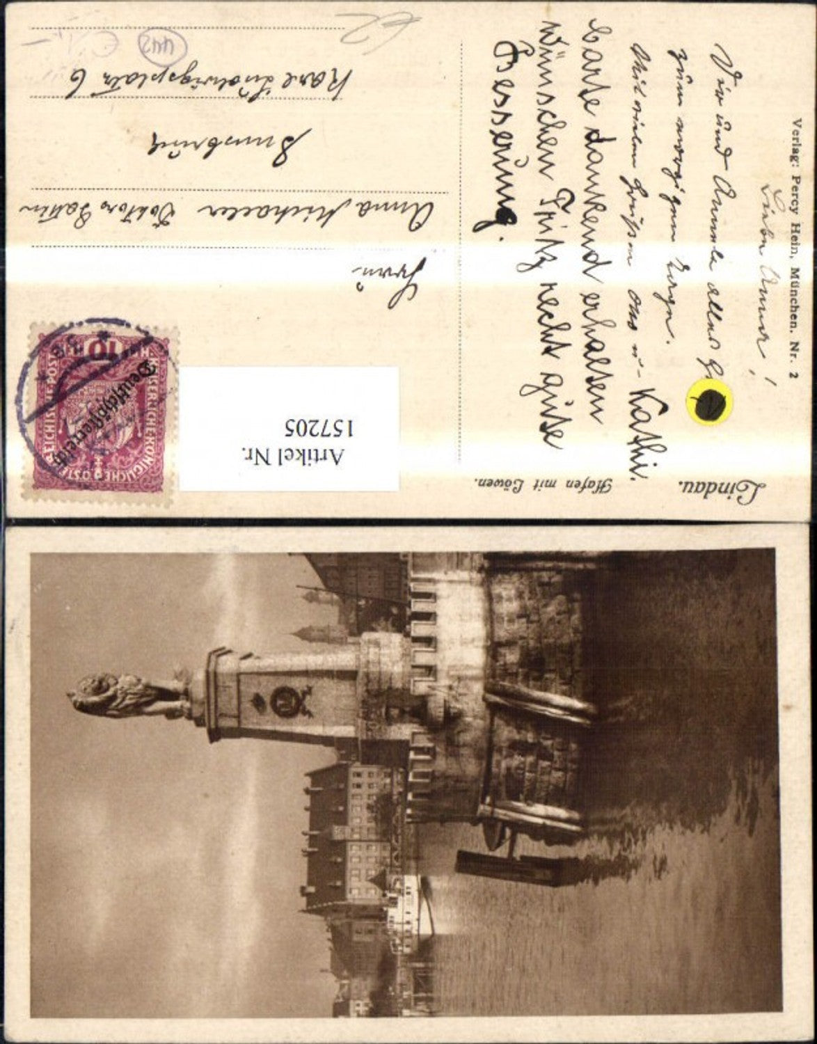 157205,Lindau i. Bodensee Hafen m. Löwen Schiff Dampfer