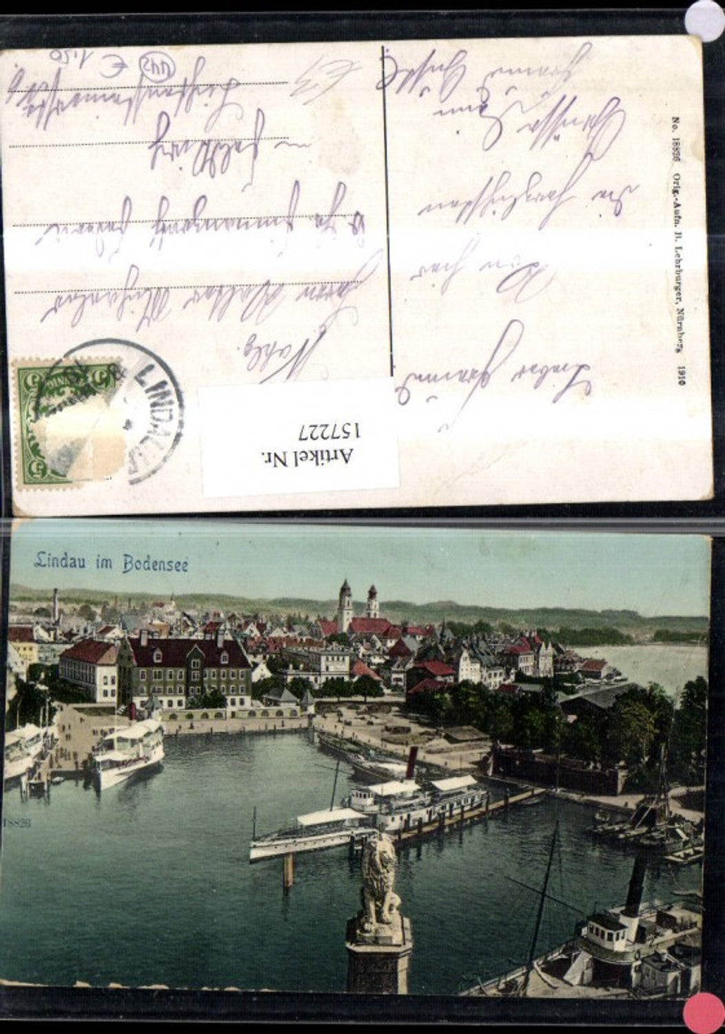157227,Lindau i. Bodensee Hafen Schiff Dampfer Löwendenkmal