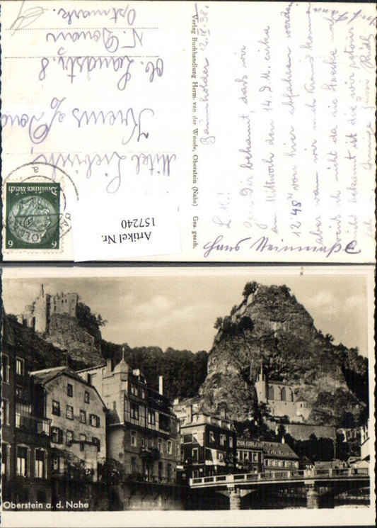 157240,Oberstein a. d. Nahe Ansicht m. Brücke 1938