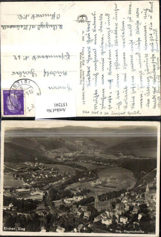 157241,Kirchen Sieg Fliegeraufnahme 1941