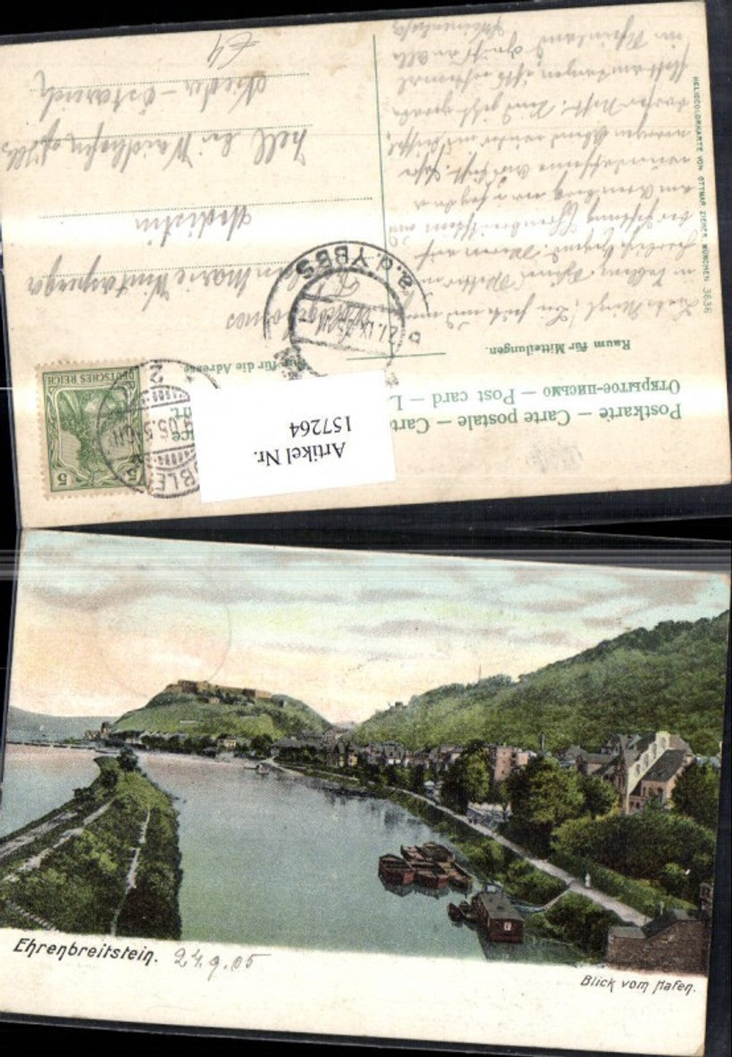 157264,Ehrenbreitstein b. Koblenz Blick v. Hafen 1905