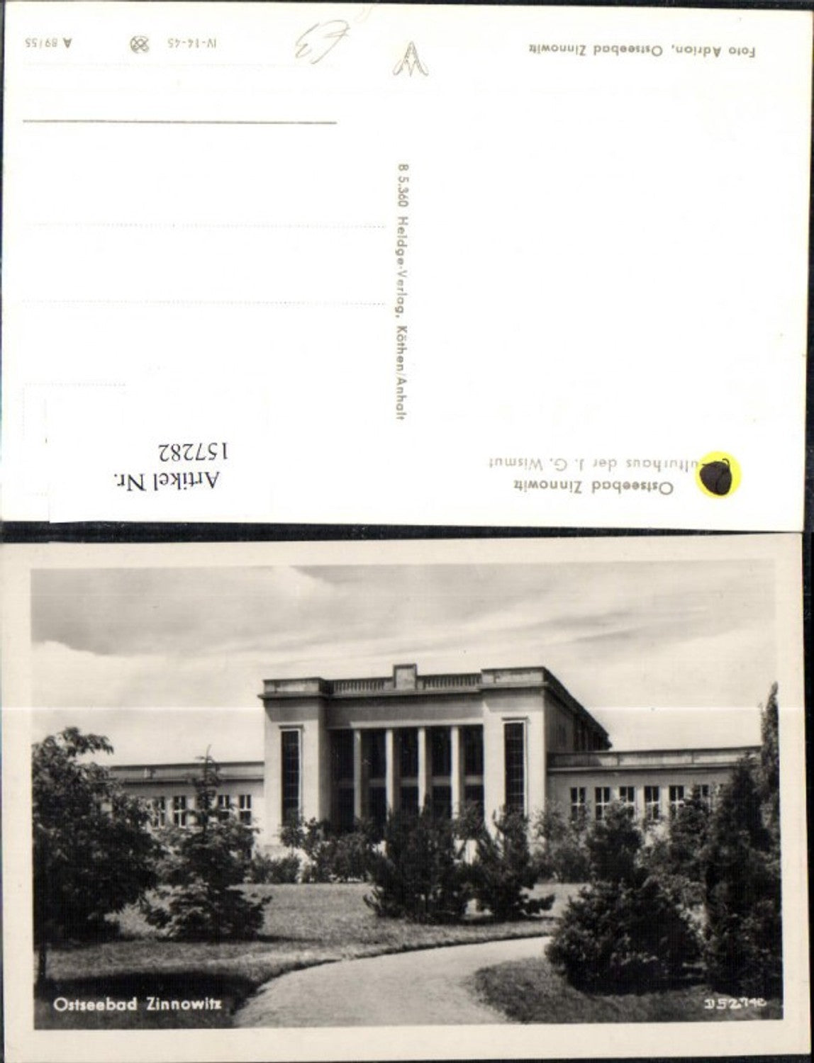 157282,Ostseebad Zinnowitz Insel Usedom Kulturhaus d. J G Wismut