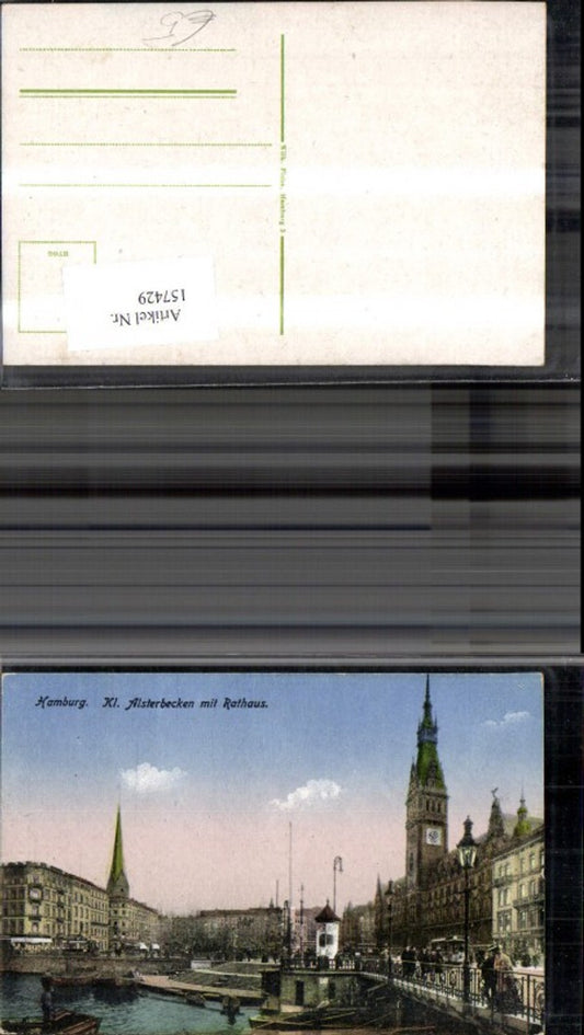 157429,Hamburg Kleines Alsterbecken m. Rathaus