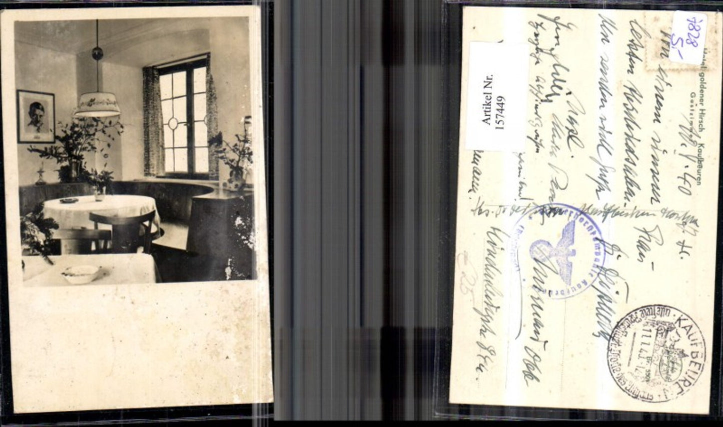 157449,Kaufbreuen Foto Ak Hotel goldener Hirsch Gastzimmer Innenansicht 1940