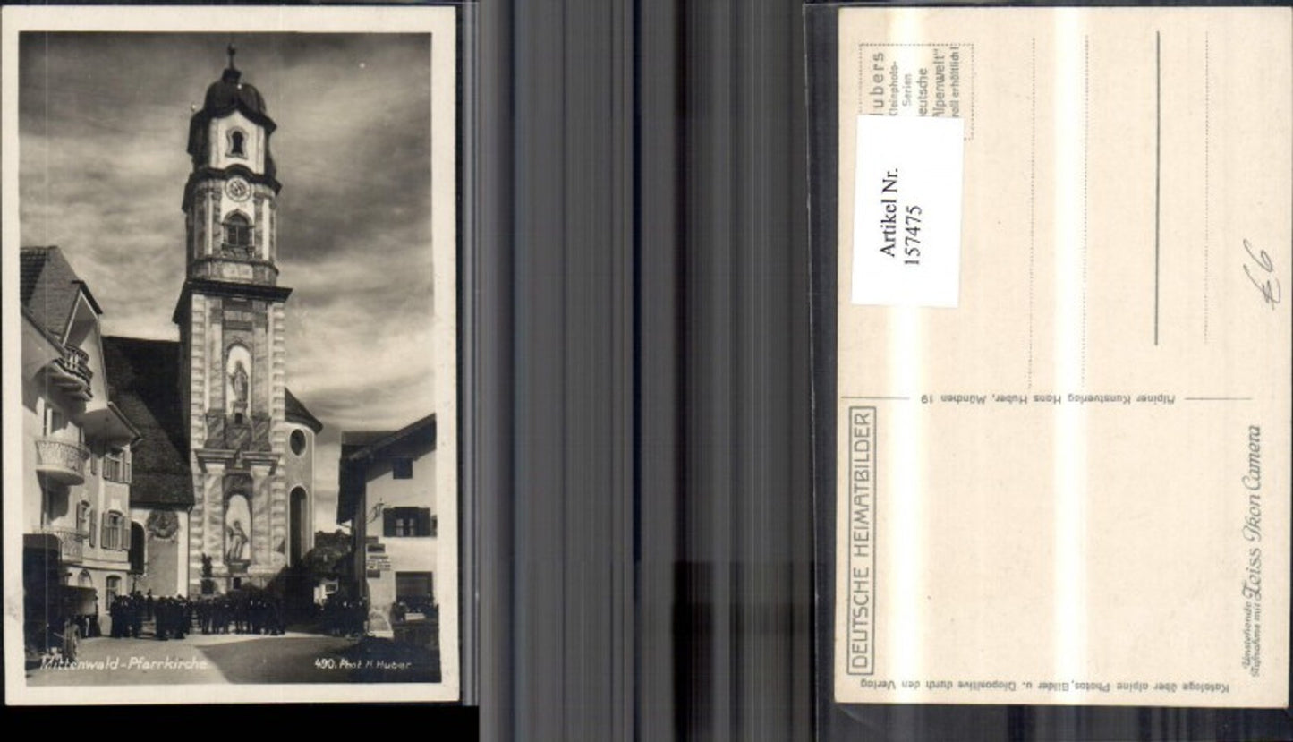 157475, Mittenwald Parish Church View with people
