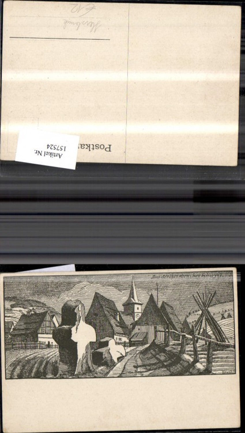 157524, Hersbruck pencil drawing near Nuremberg