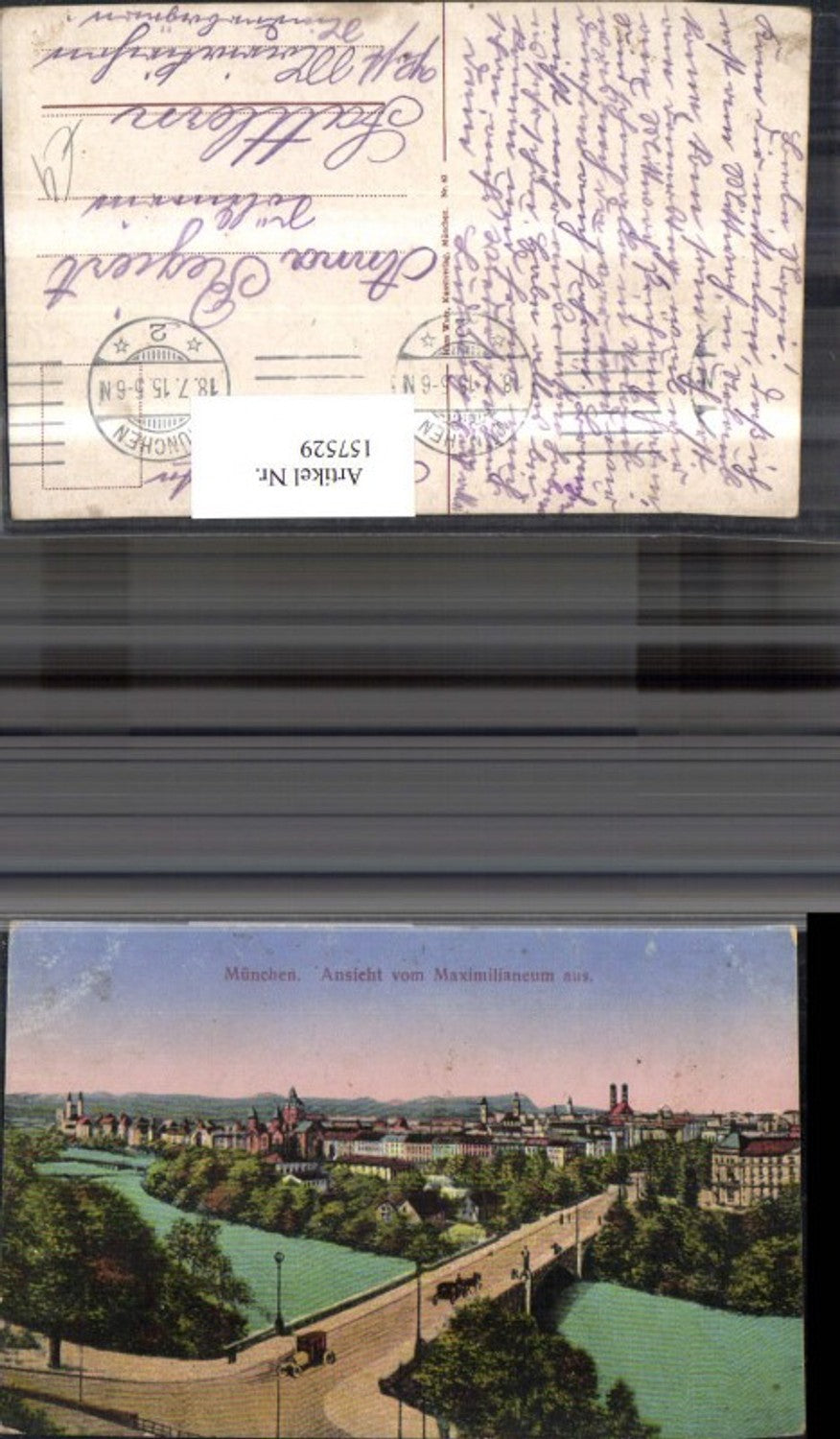 157529,München Ansicht v. Maximilianeum aus 1915