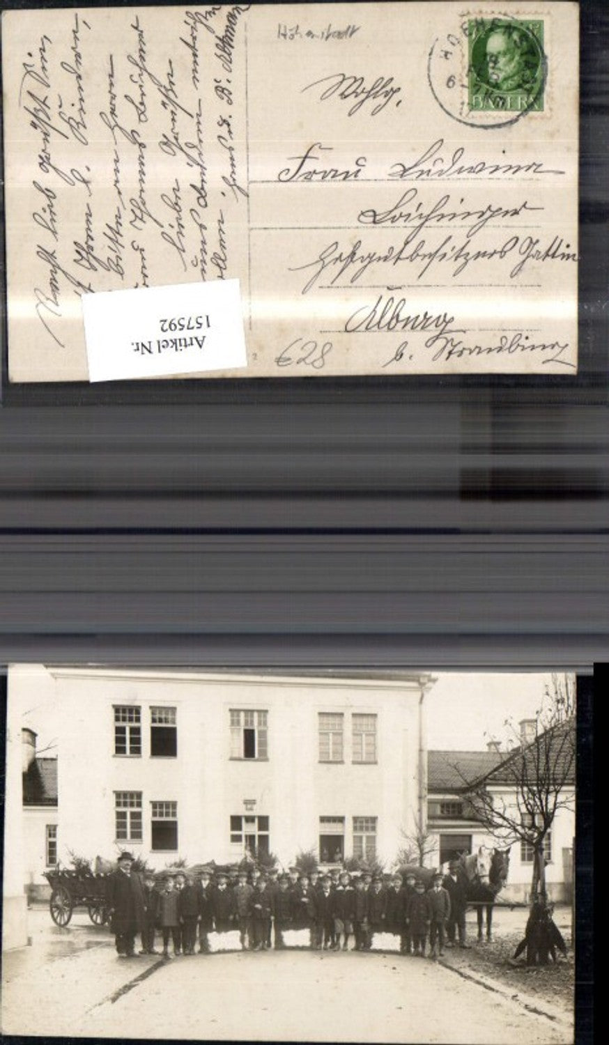 157592, Höhenstadt Bad Höhenstadt Photo Ak Boys Men Horse-drawn carriage Outbuildings