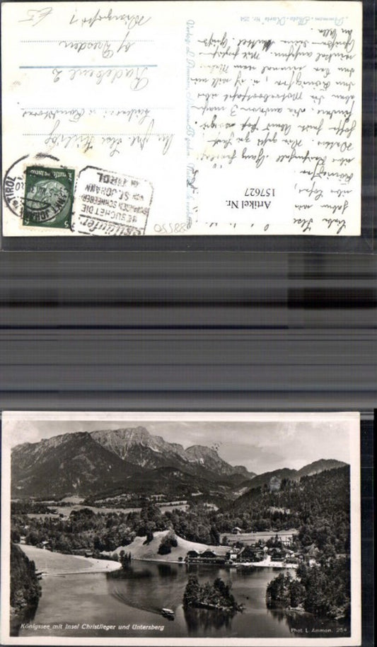 157627,Königssee m. Insel Christlieger u. Untersberg Berchtesgaden 1938