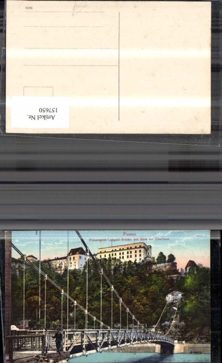 157650,Passau Prinzregent Luitpold Brücke m. Blick a. Oberhausen Hängebrücke
