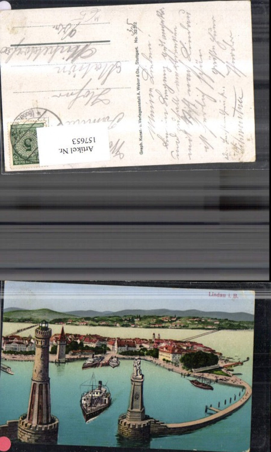 157653,Lindau i. Bodensee Ansicht Hafeneinfahrt Schiff Dampfer Leuchtturm Löwendenkmal