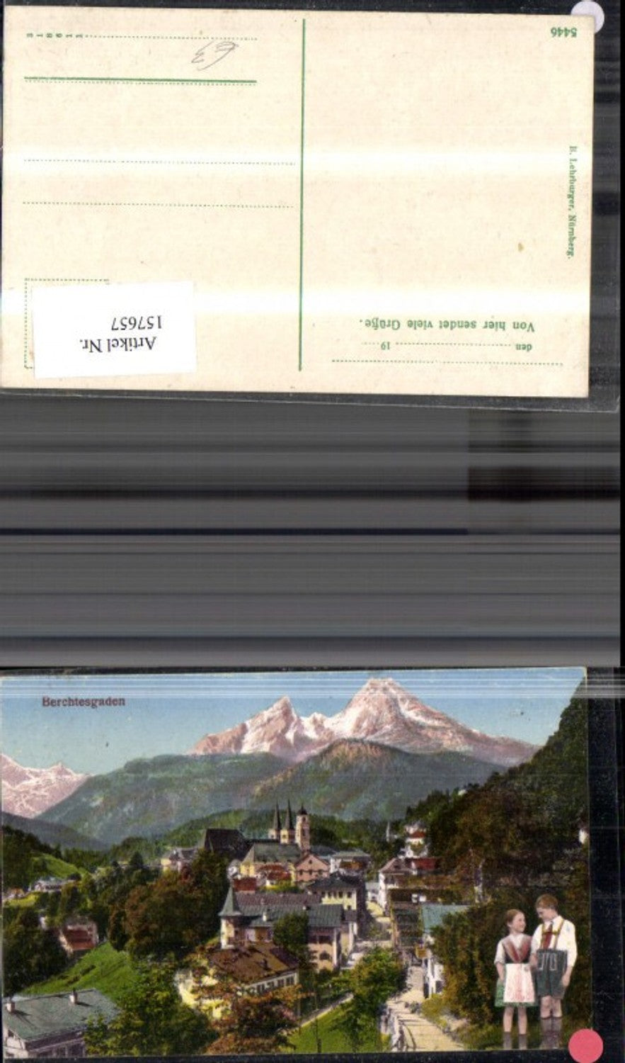 157657,Berchtesgaden Fotomontage Kinder i. Tracht i. Vordergrund