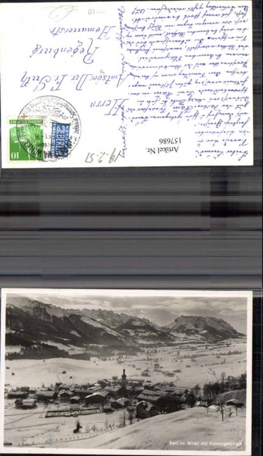 157686,Reit i. Winkel m. Kaisergebirge Winteransicht 1957
