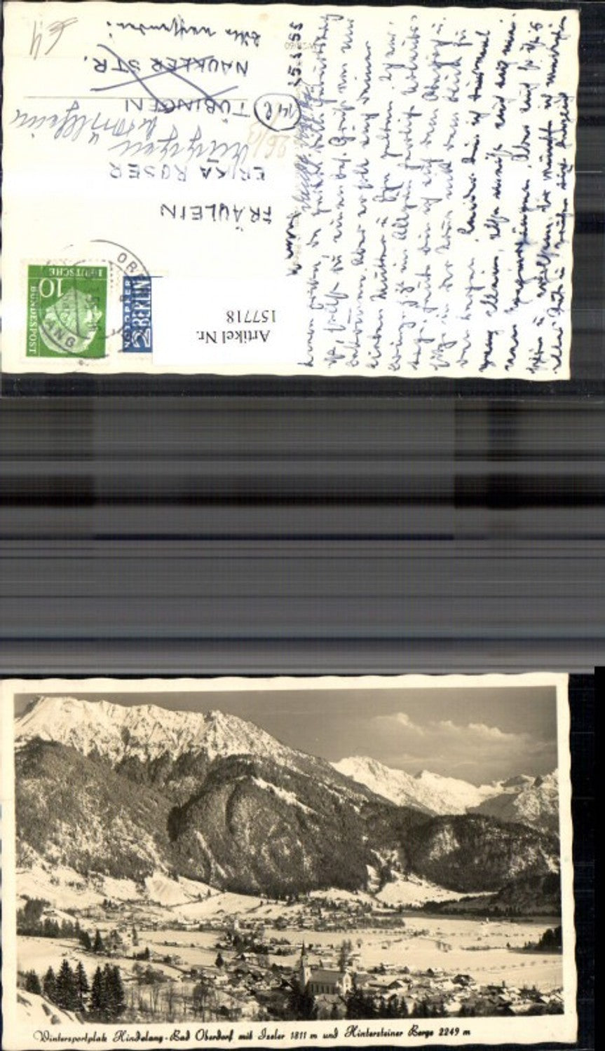 157718,Bad Hindelang Bad Oberdorf m. Iseler u. Hintersteiner Berge Winteransicht 1955