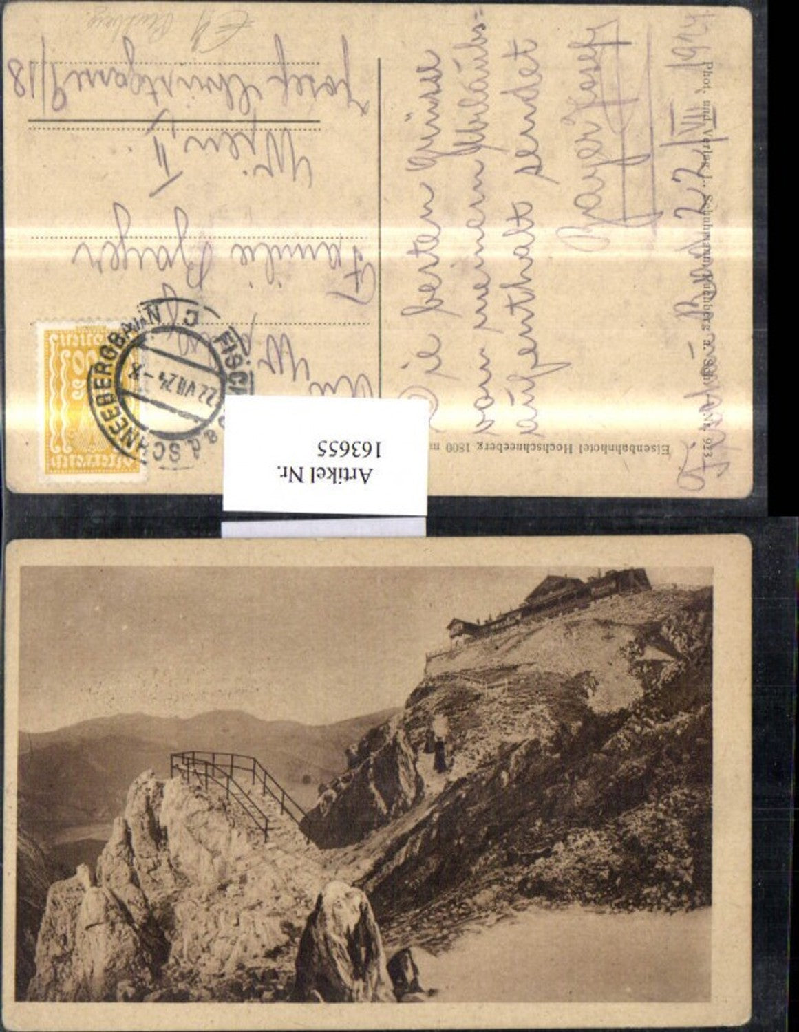 163655,Hochschneeberg Eisenbahnhotel 1924 Puchberg