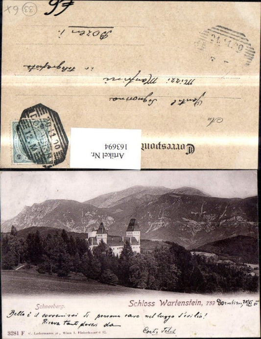 163694,Schloss Wartenstein b. Gloggnitz Schneeberg 1900