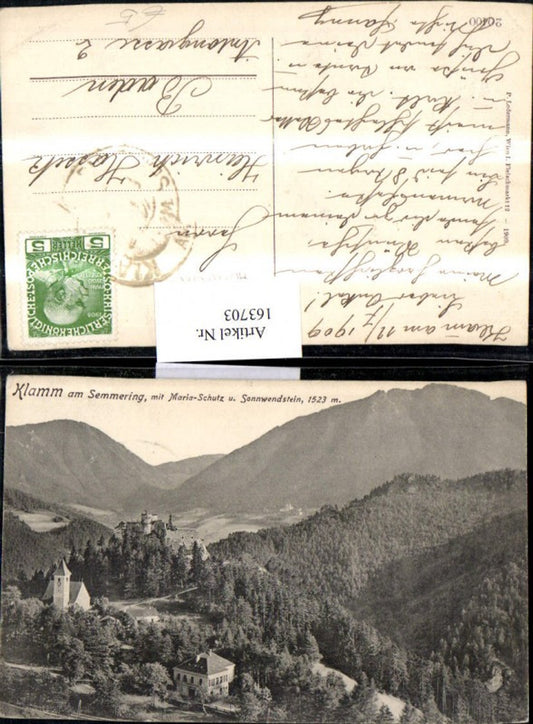 163703,Klamm a. Semmering m. Maria Schutz u. Sonnwendstein 1909