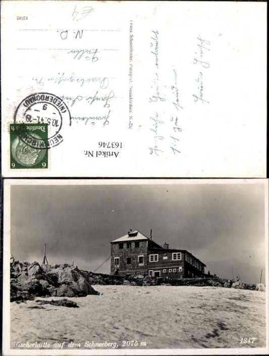 163746,Fischerhütte a. d. Schneeberg Winteransicht 1941