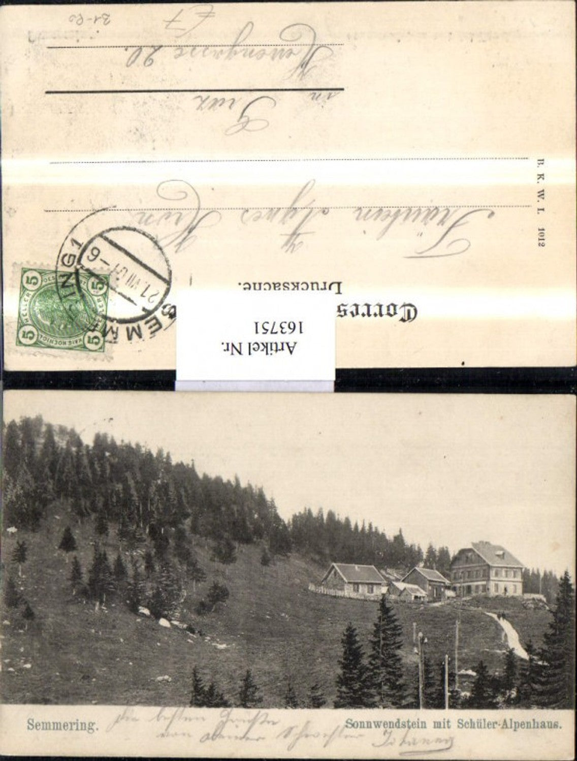 163751,Semmering Sonnwendstein m. Schüler Alpenhaus 1907