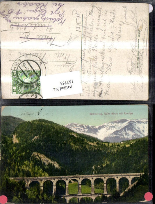 163753,Semmering Kalte Rinne m. Raxalpe Viadukt Semmeringbahn Eisenbahn 1910