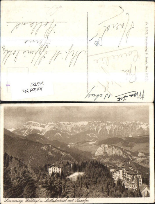 163787,Semmering Waldhof u. Südbahnhotel m. Raxalpe