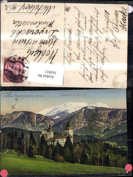 163811,Schloss Wartenstein Schneeberg Gloggnitz 1918