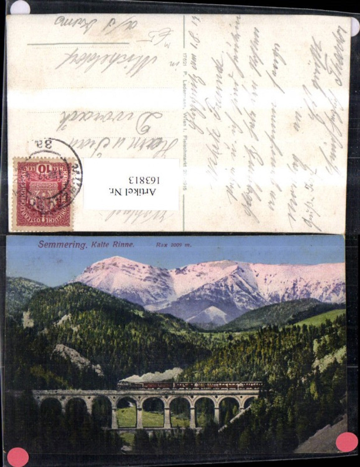 163813,Semmering Kalte Rinne Viadukt Eisenbahn Dampflok 1917