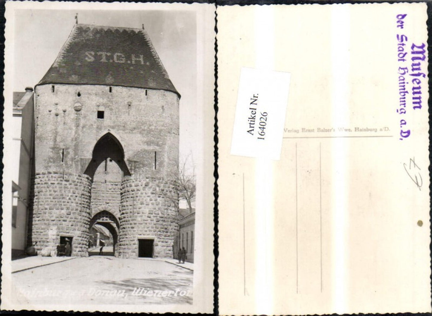 164026,Hainburg a. d. Donau Wienertor Ansicht m. Personen