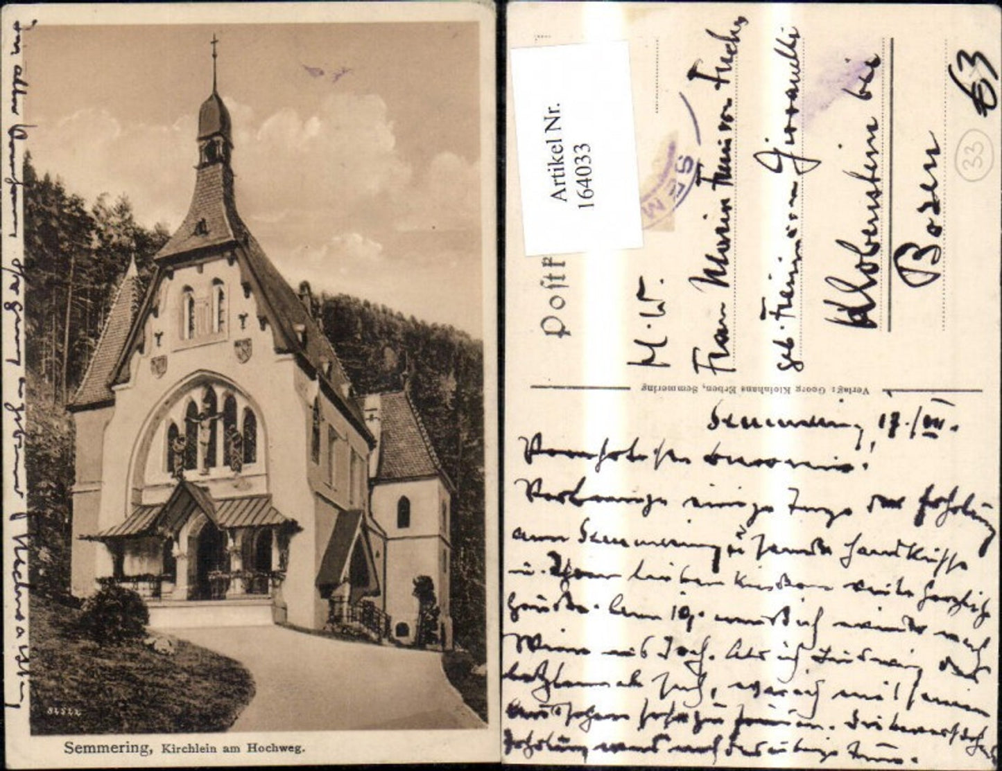 164033, Semmering Kirchlein a. Hochweg Church