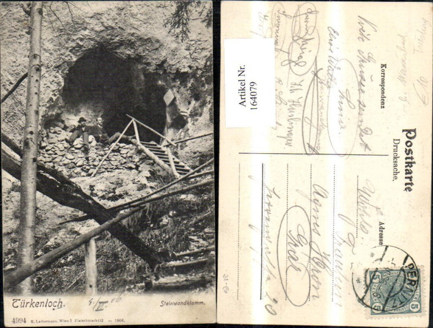 164079,Türkenloch Steinwandklamm b. Weißenbach a. d. Triesting 1906