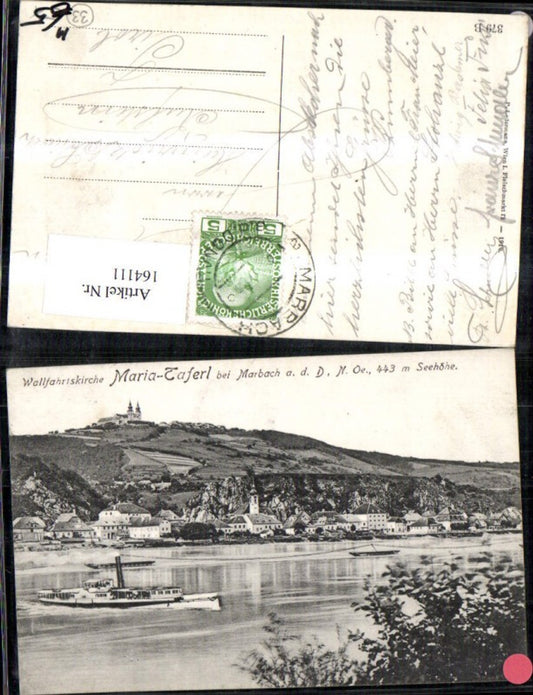 164111,Maria Taferl m. Marbach Donau Dampfer 1910