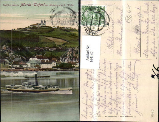 164147,Maria Taferl Marbach Donau Dampfer Detailansicht 1910