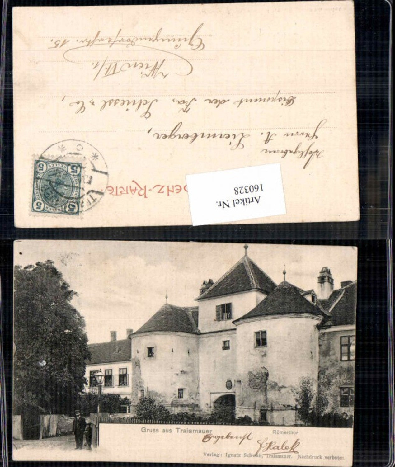 160328,Gruss aus Traismauer bei St Pölten Römerthor 1900