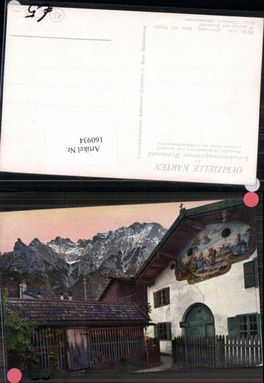 160934,Verschönerungsverein Mittenwald in Bayern  Haus m. Freskomalerei Fresken