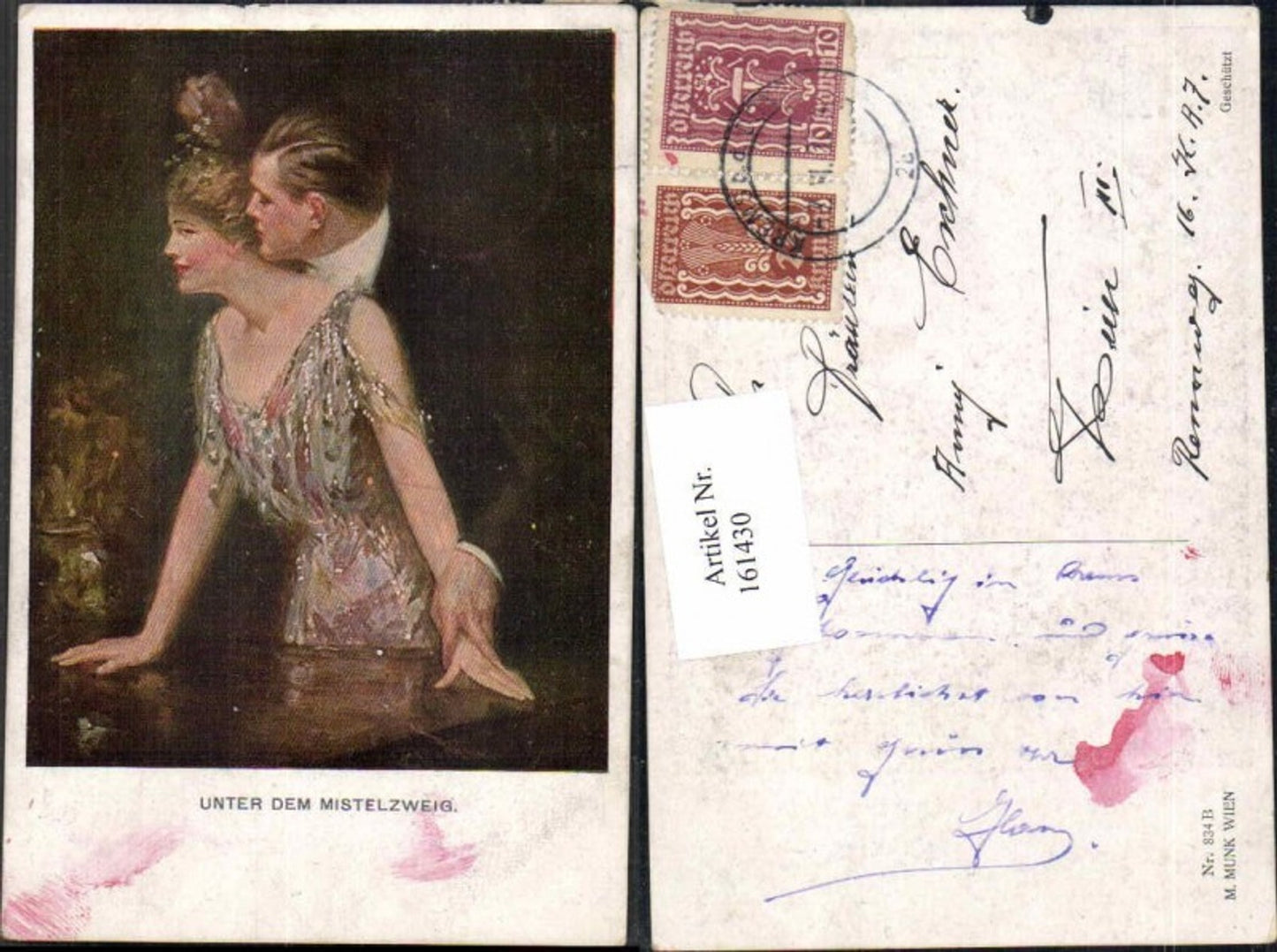 161430,M. Munk Vienne 834 B Unter dem Mistelzweig