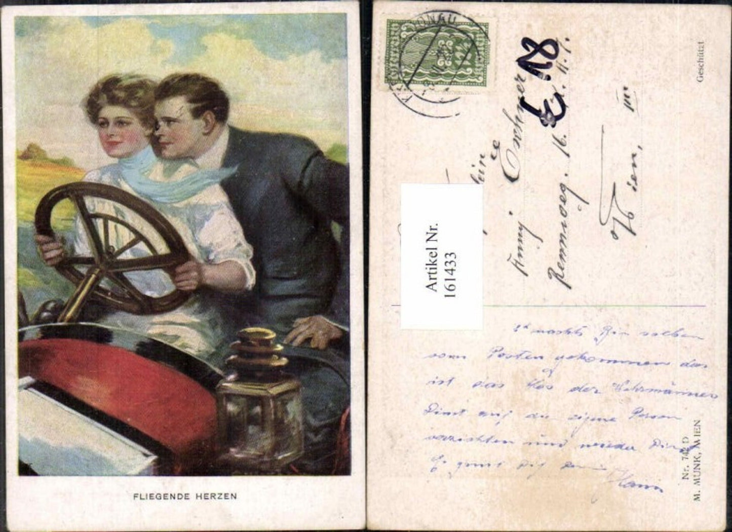 161433,M. Munk Vienne 742 d Fliegende Herzen Auto Autofahrt Clarence Underwood