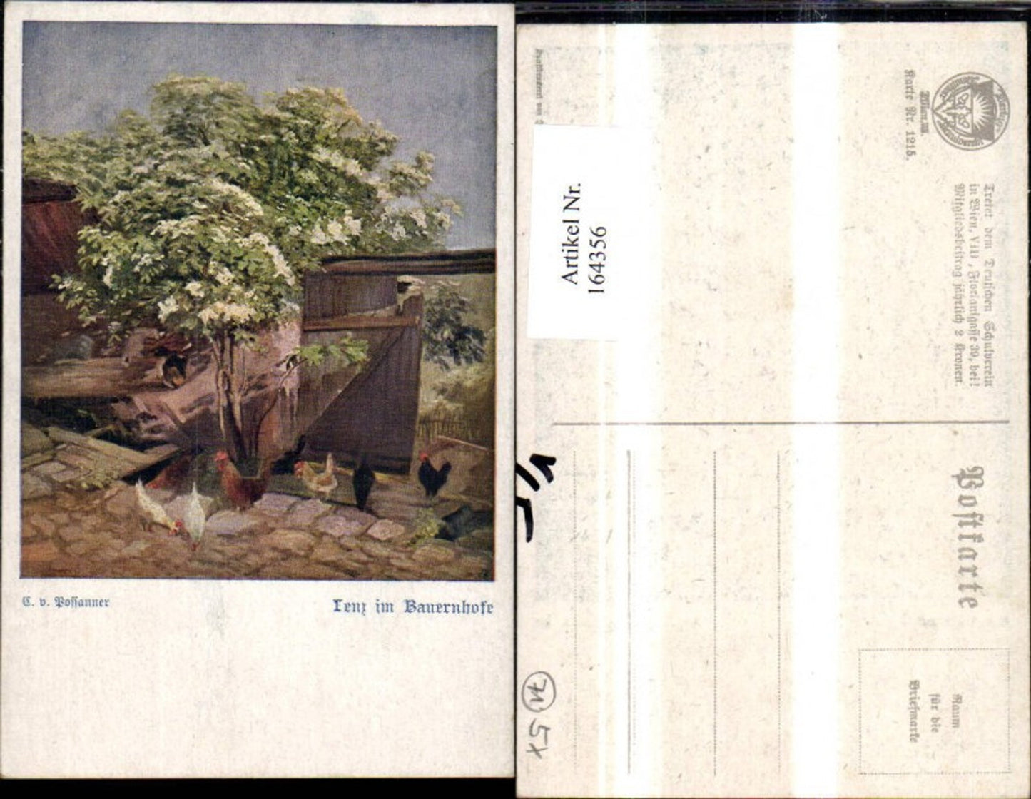 164356,Dt Schulverein Nr 1215 Lenz i. Bauernhofe Hühner Baum Tor