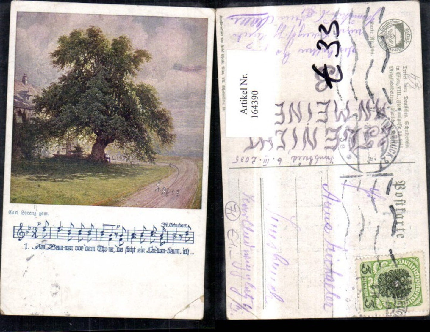 164390,Dt Schulverein 904 Baum Linde Liedtext Franz Schubert