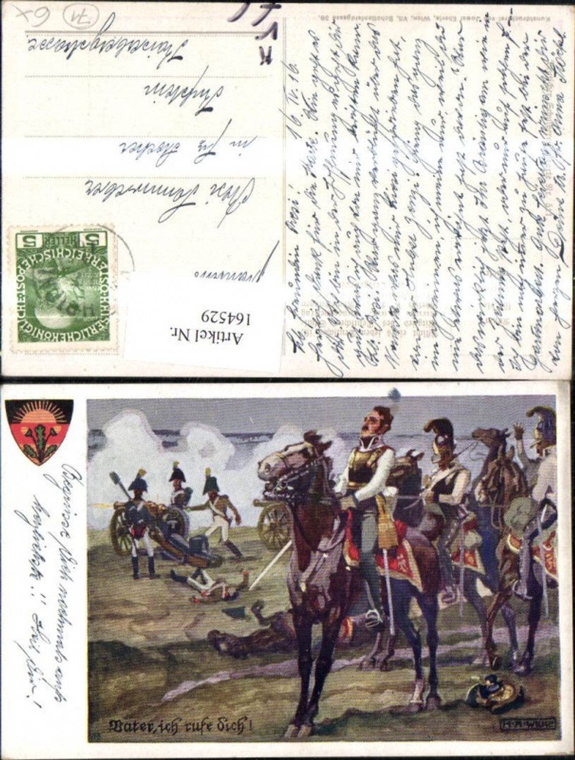 164529, German School Association 511 Father I call you Soldiers Horses Battlefield Cannons sign Karl Alex Wilke