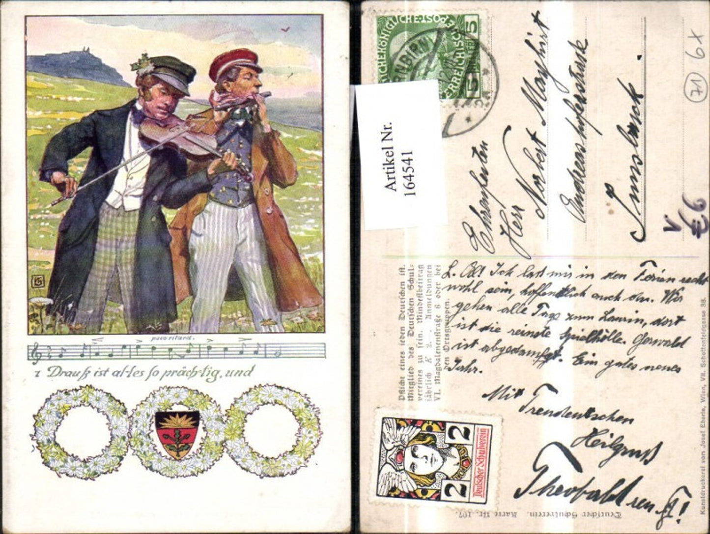 164541,Dt Schulverein 107 Deutsche Lieder Drauß ist alles so prächtig Männer Geige Querflöte