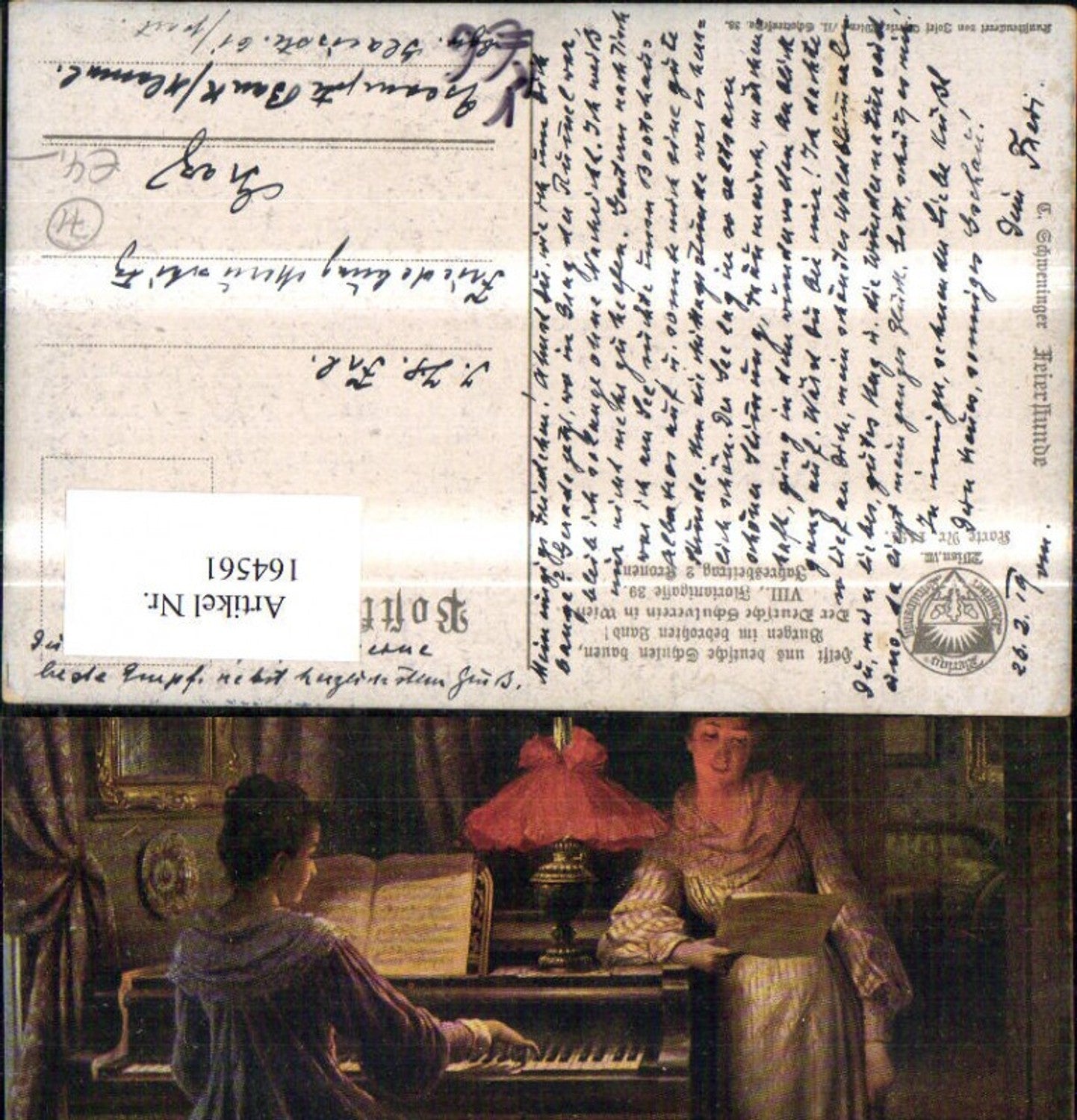 164561,Dt Schulverein 1191 Feierstunde Frauen Klavier Singen sign C. Schweninger
