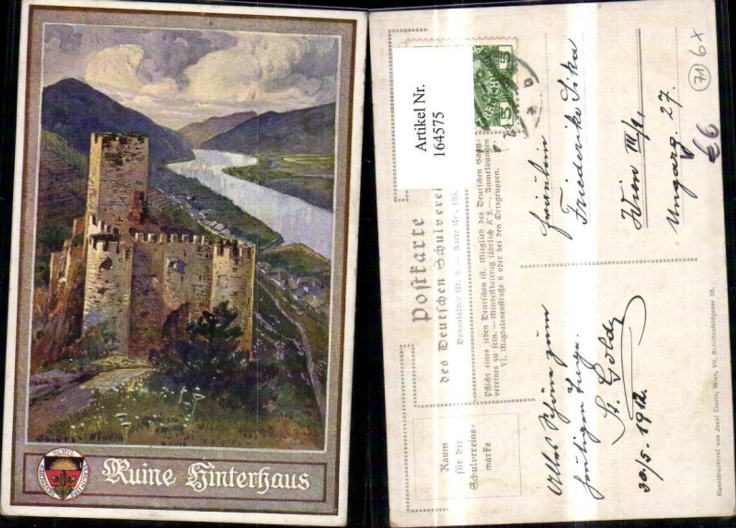 164575,Dt Schulverein 135 Donaubilder Ruine Hinterhaus