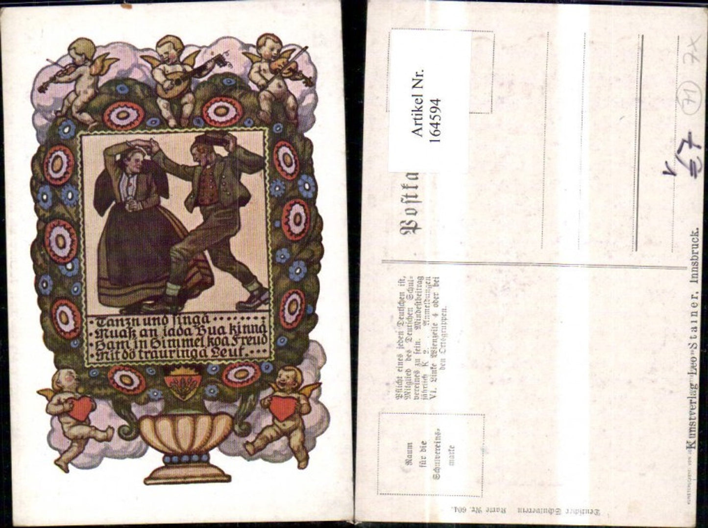 164594,Dt Schulverein 604 Frau Mann b. Tanzen Engel Musizieren