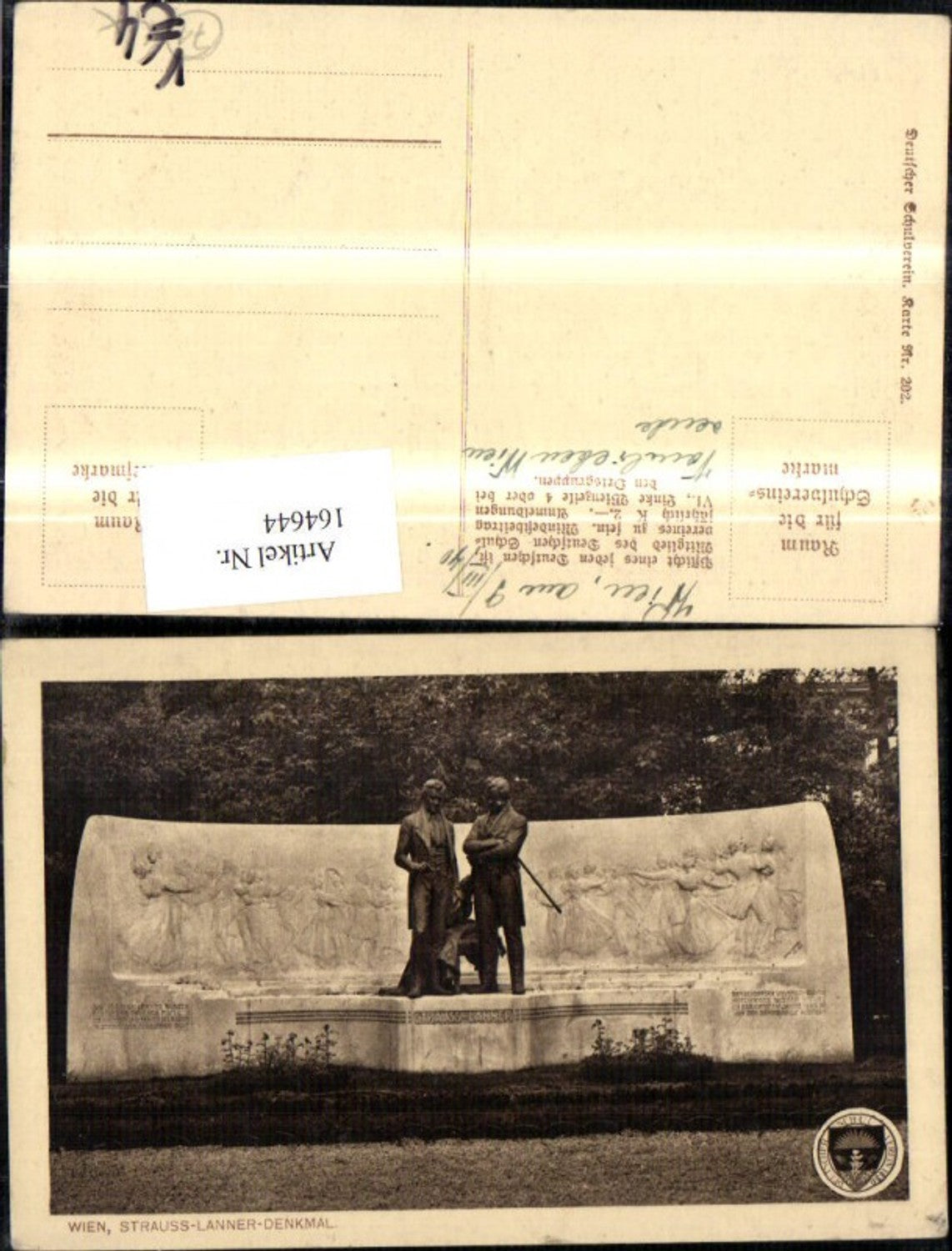 164644,Dt Schulverein 202 Wien Strauss Lanner Denkmal