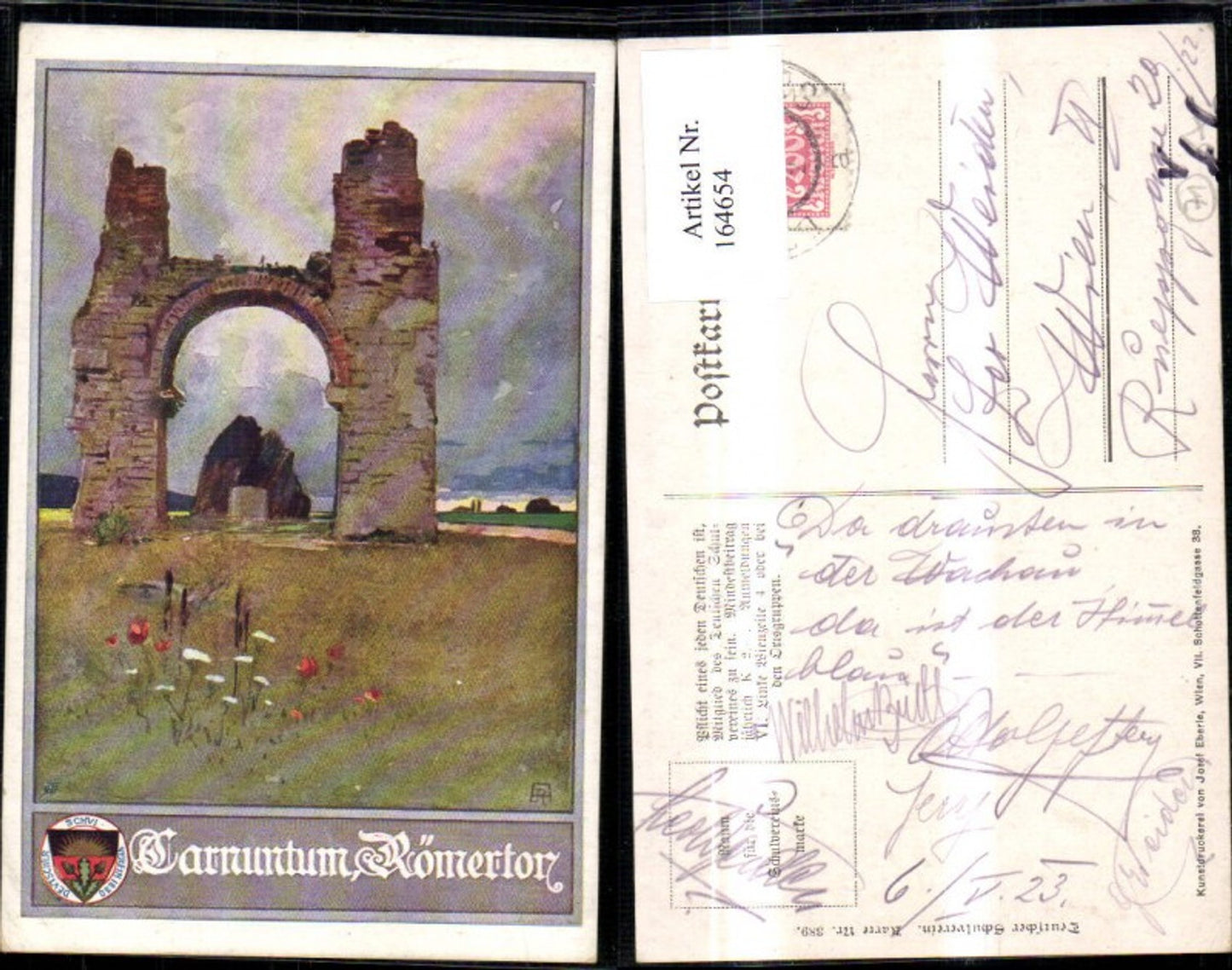 164654,Dt Schulverein 389 Carnuntum Römertor Deutsch Altenburg