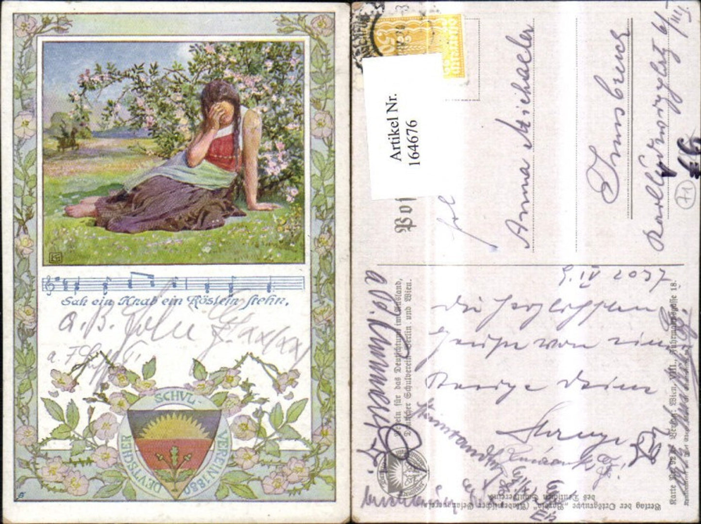 164676,Dt Schulverein 92 a Sah ein Knab ein Röslein stehn