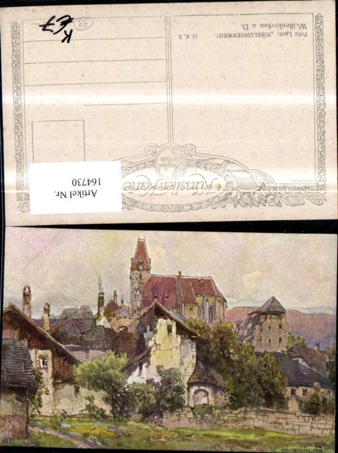 164730,Weißenkirchen a. d. Donau Künstler Ak Nibelungenweg sign Fritz Lach